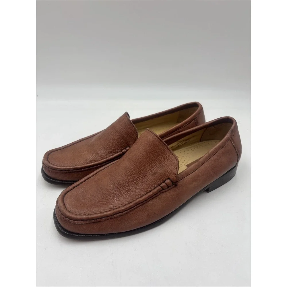 Florsheim Mens Leather Loafers Brown Slip-On Dress Shoes Size 9.5D